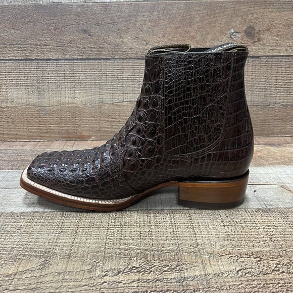 Men\'s Western Vaquero Rodeo Half Boot Crocodile Print Real Leather Handmade 382 main image 5